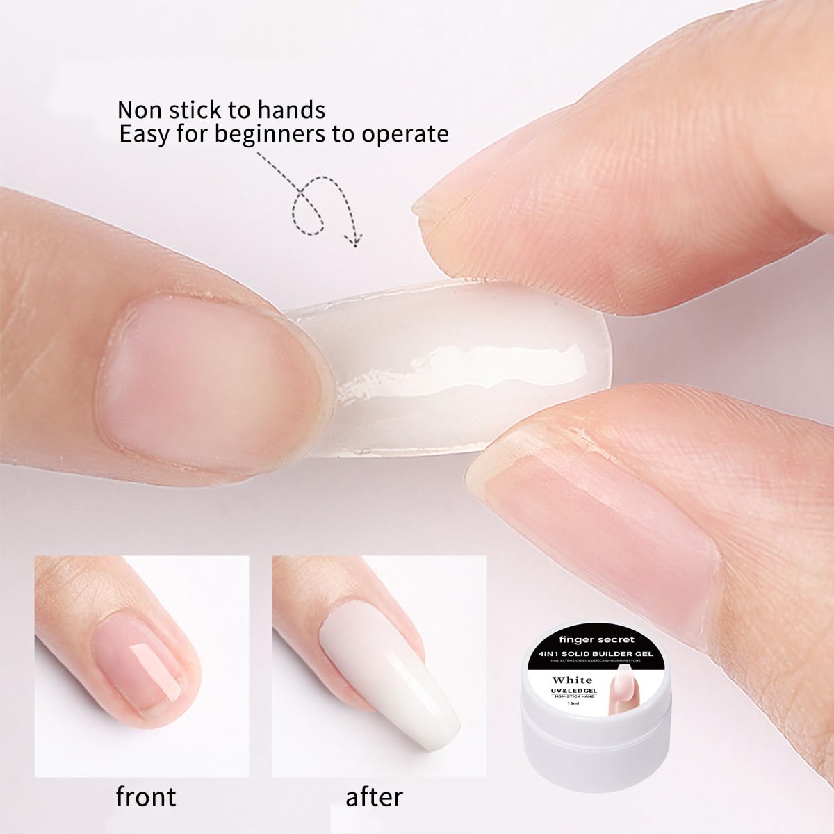 Solid Builder Gel for Nails Hard Gel 3D White Nude Pink Clear Colors for Nail Extension DIY Nail Kit