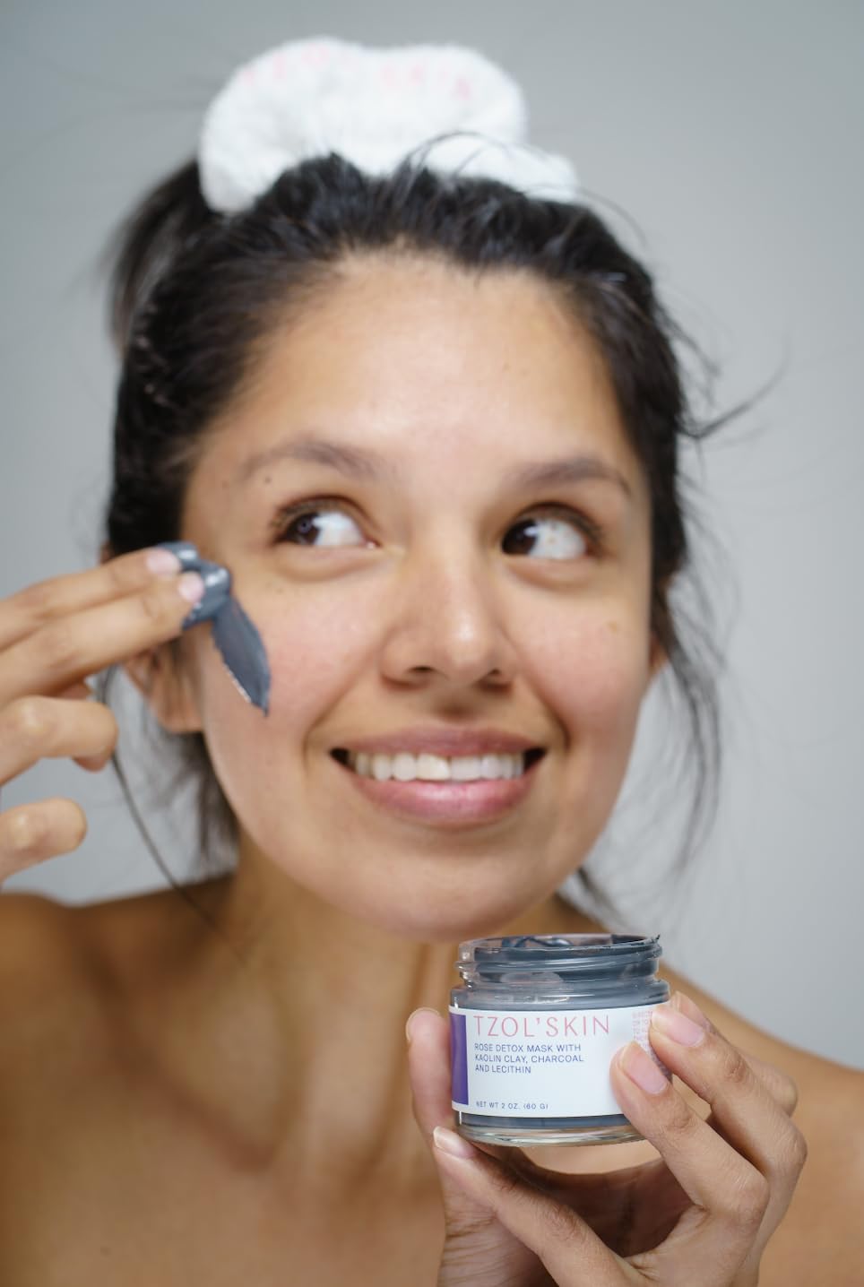 TZOL'Skin Rose Detox Mask - Clarifying Clay Mask - Reduces Pores and Targets Blackheads - Charcoal & Triple-Action Clays - Natural Exfoliant - No Paraben, Silicones & Sulfates - Vegan - Cruelty Free