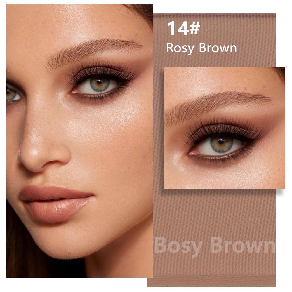 evpct Matte Brown Eyeshadow Palette Makeup for Older Women, Nude Rosy Brown Cream Eye Shadow Palette Single for Older Women Matte, Monochrome Natural High Pigment Mini Eyeshadow Sombra Para Ojos