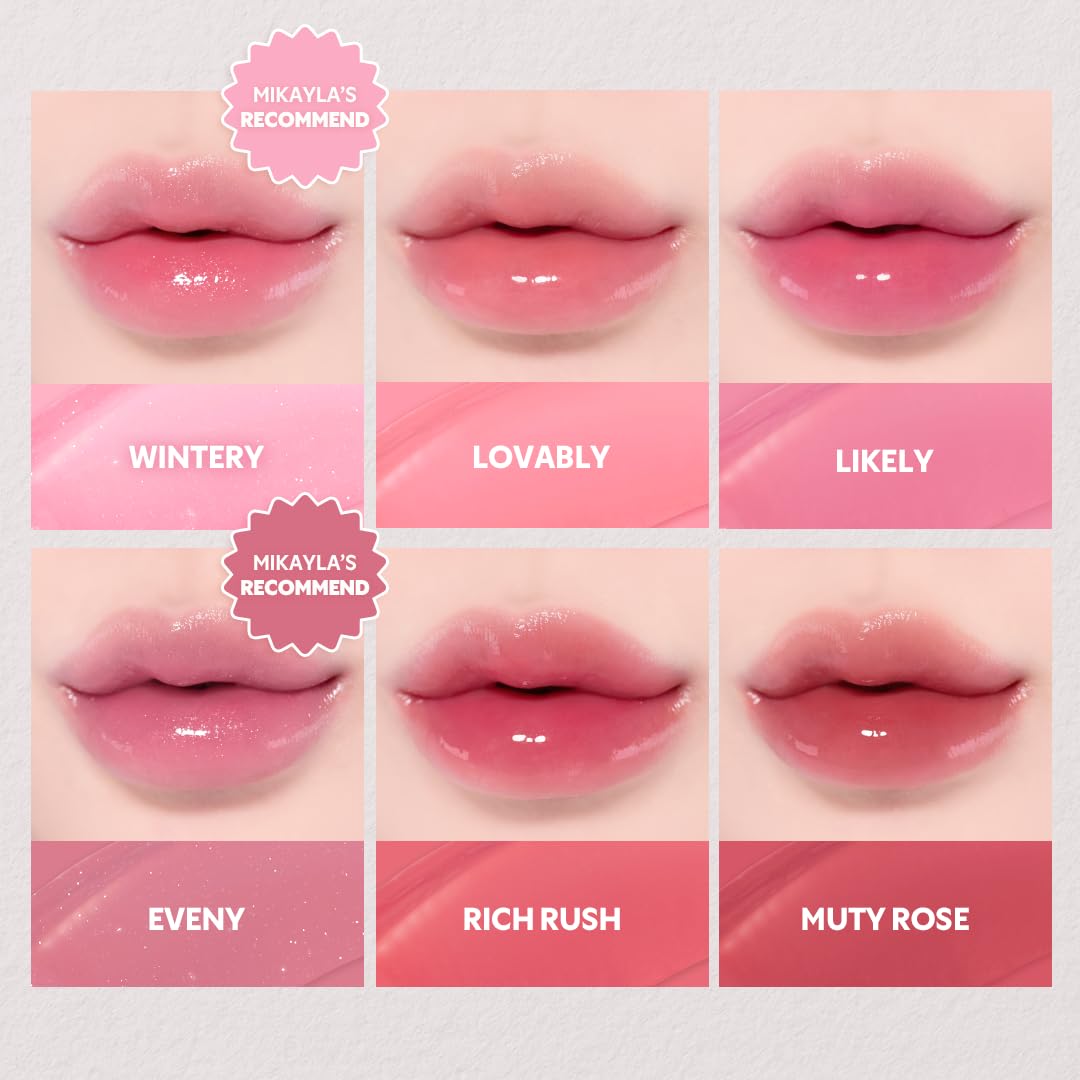 TIRTIR [*Mini Size Waterism Tinted Lip Gloss #22 Snowy Peach, 0.06 Fl Oz – Kiss Ready Lipgloss, 12H Long Lasting Non Sticky Natural Tinted Glow Korean Multiuse Cheek and Lip Tint for Women gift