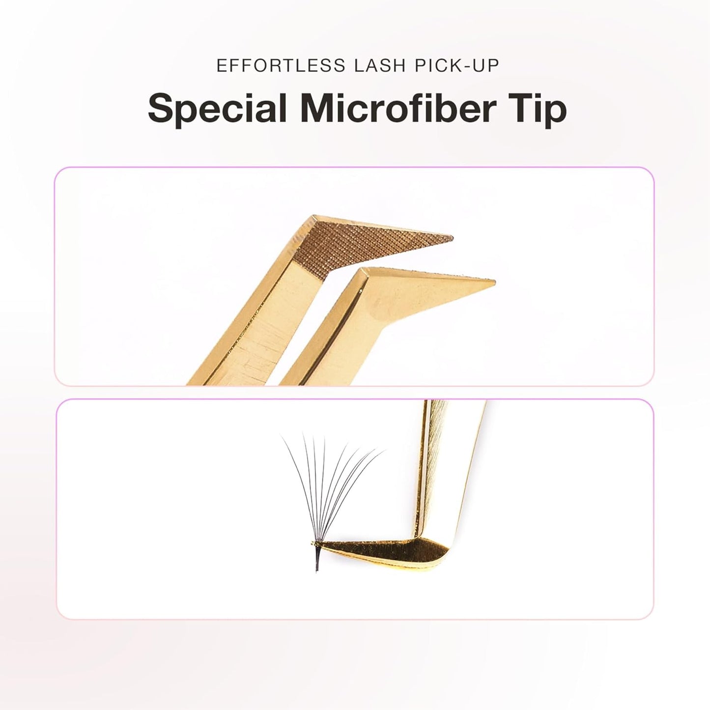 Curacoro Lash Tweezer - Professional & Precision Fiber Tip Grip Lash Tweezers for Eyelash Extensions, Multi Shapes & Purposes Tweezers for Volume, Isolation & Classic Lashes (Gold, Girl Boss)