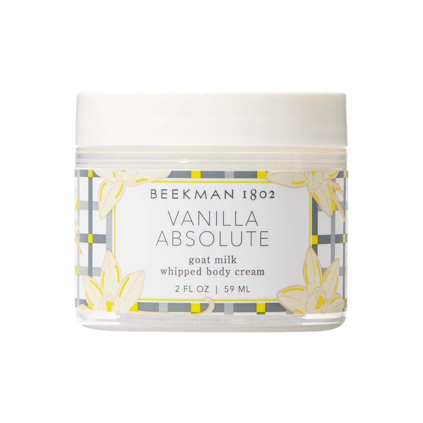Beekman 1802 Whipped Body Cream, Vanilla Absolute, 2oz - Scented - Moisturizes, Soothes & Softens - With Coconut Oil & Mango Seed Butter - No Irritation - Good for Sensitive Skin