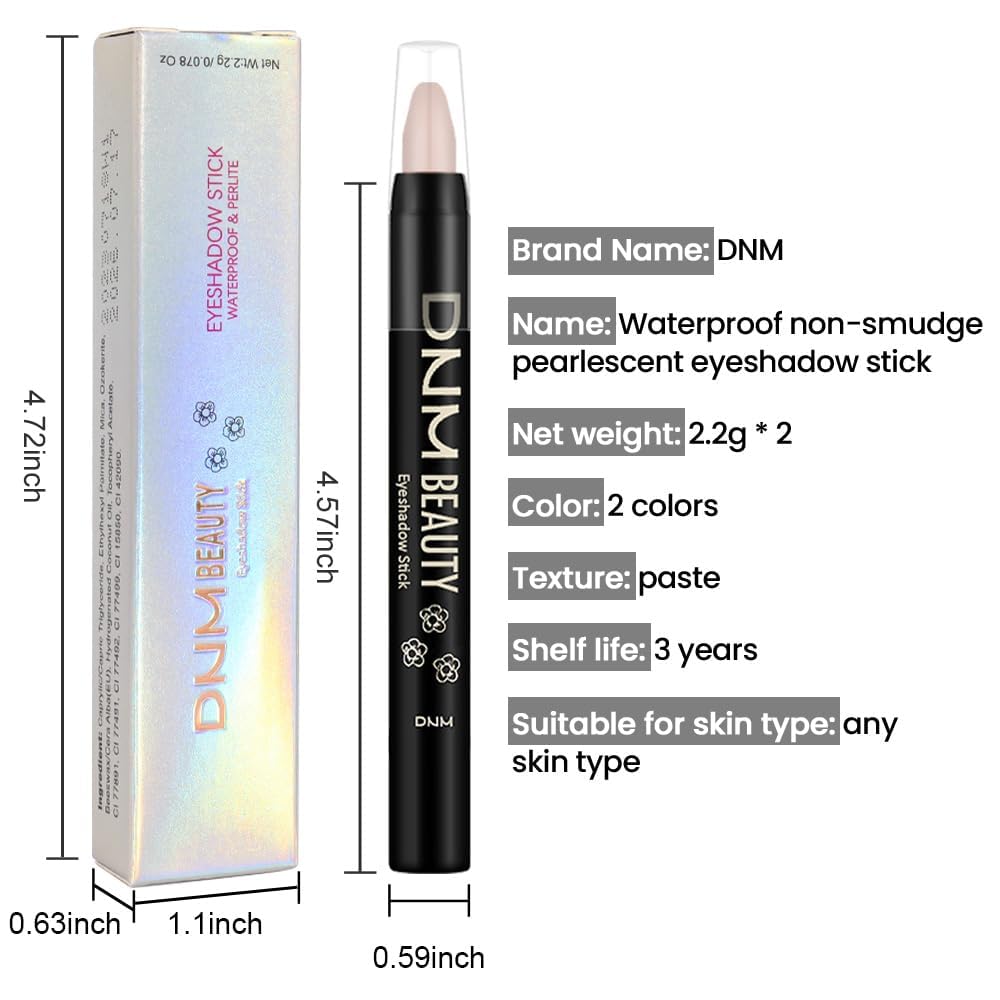 evpct 2Pcs Cream Eye Shadow Brightener Sticks Set for Eyes, Caramel Matte Pencil Eye shadow Applicator Stick Pen Palette Makeup Waterproof sombras en crema para ojos 30+30