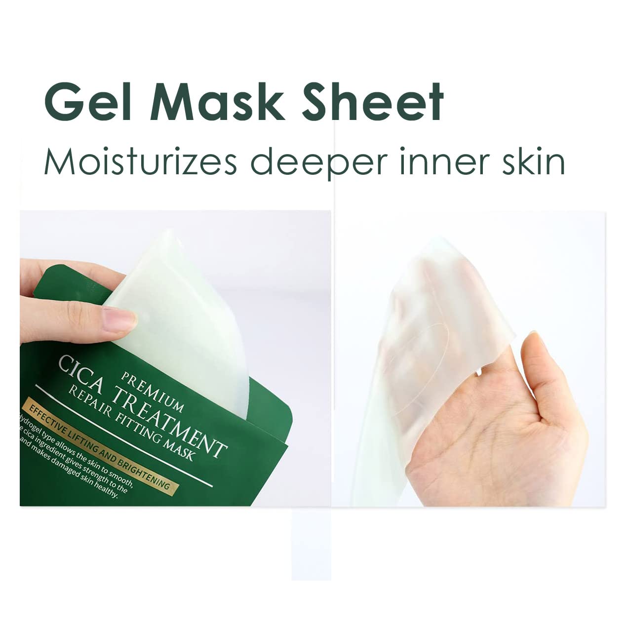 WELLDERMA Premium Cica Treatment Hydrogel Fitting Mask, 25g x 4 Sheets – Soothing & Hydrating Hydrogel Sheet Mask with Centella Leaf Water, Niacinamide & Hyaluronic Acid