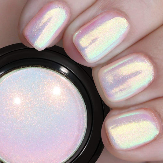 Pretty Diva Aurora Chrome Nail Powder - Mermaid Unicorn Chrome Powder for Nails, Aurora Iridescent Nails Chrome Powder Glitter Manicure Pigment