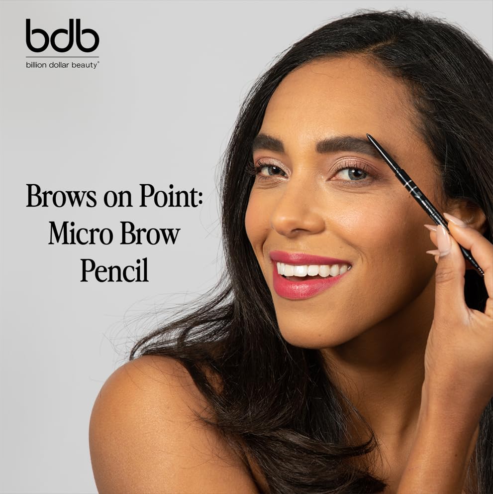 bdb Brows on Point Micro Brow Pencil - Precision Tip & Spoolie, Waterproof, Define Shape and Fill Brows, Taupe, 3-Pack