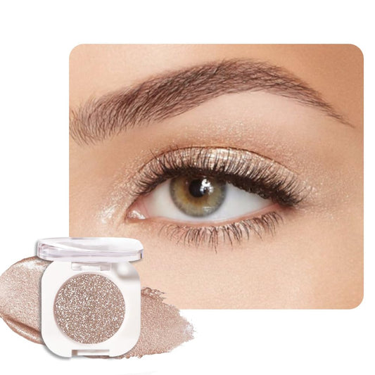 Nude Brown Single Glitter Eyeshadow Makeup, Neutral Powde Eye Shadow for Women, Nude Shimmer Singles Eyeshadow Palette Pigmented Waterproof, sombras para ojos, Girls Monochrome Eyeshadows Gift