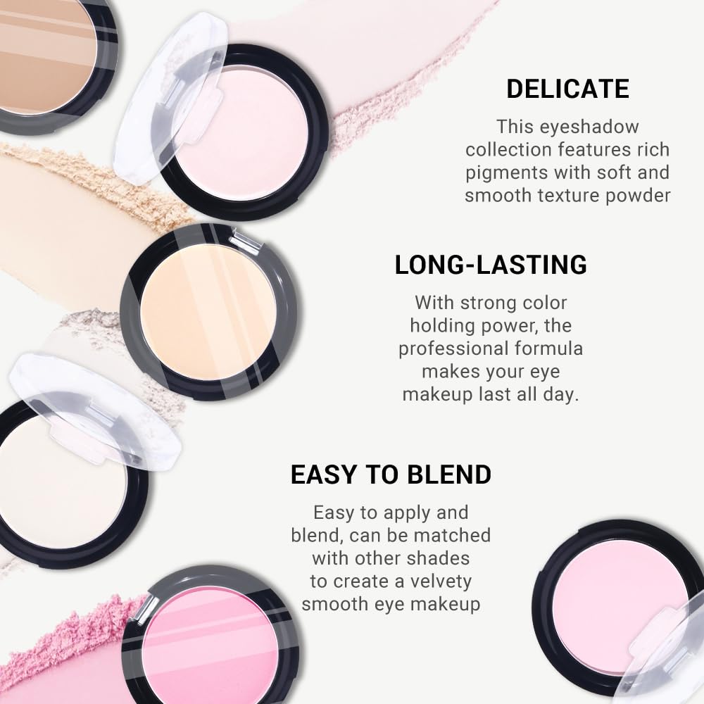 Monochrome Matte Eye Shadow Palette,Brown Neutral Nude Matte Pressed Powder Single Eyeshadow,Natural Long Lasting Naturing-Looking Eyeshadow,Talc,Paraben Vegan & Cruelty Free