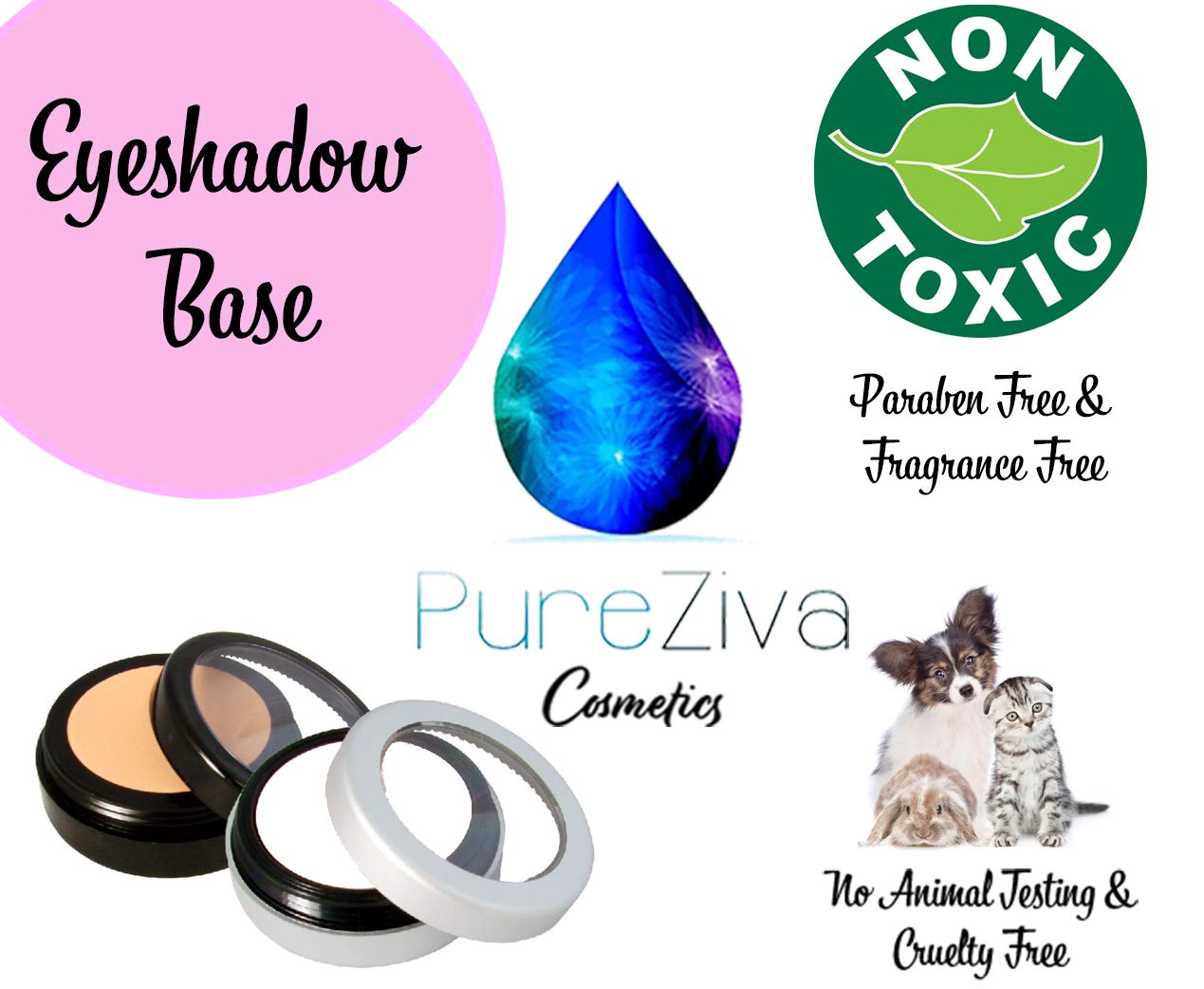 Matte Oil Absorbing Nude Beige Off White Translucent Eyeshadow Eyeliner Primer Base Under Eye Concealer Highlighter Single, Paraben Free, No Animal Testing & Cruelty Free, Made in the USA