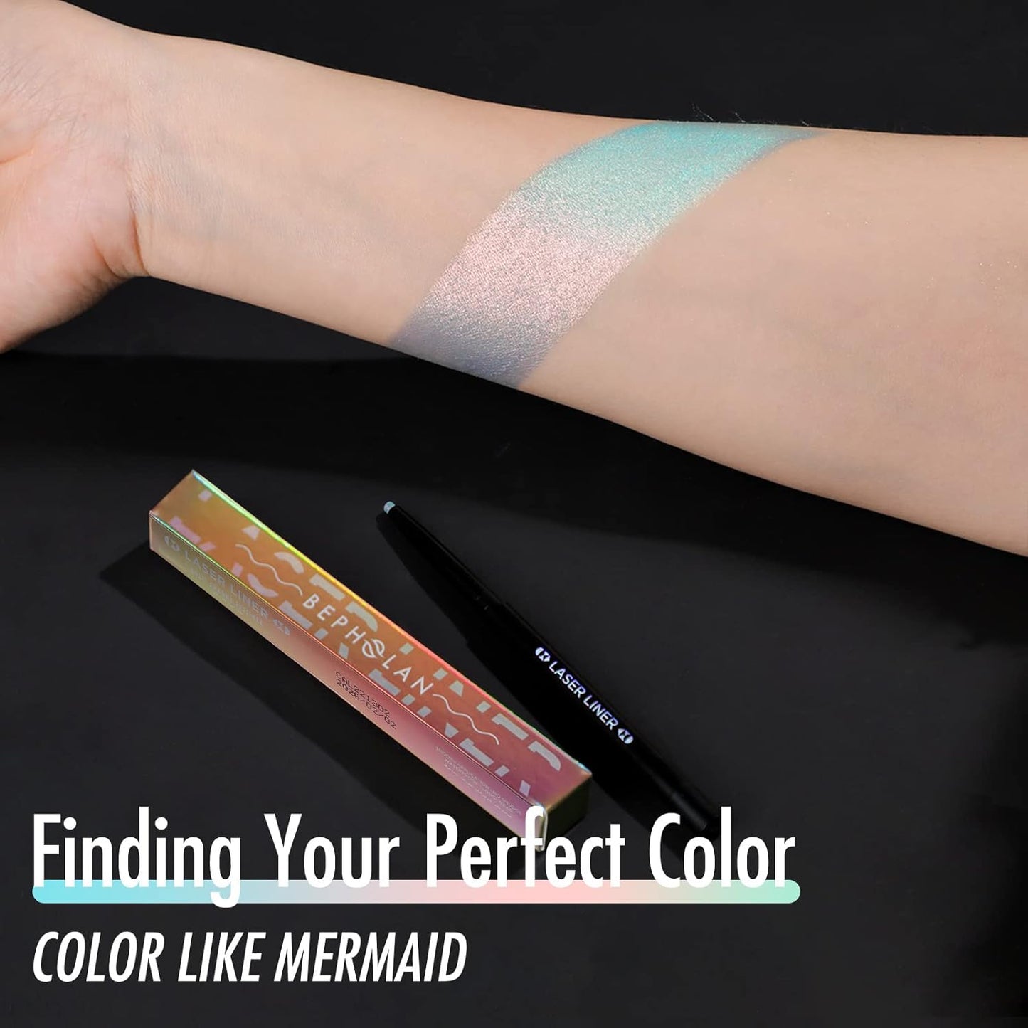 BEPHOLAN Pink Blue Eyeliner Pencil,2-in-1 Color Waterproof Glitter Gel Eye Liner Highligter,Mermaid Korean Makeup Waterline Eyeliner,Smudge Proof (FAIRY TALE)