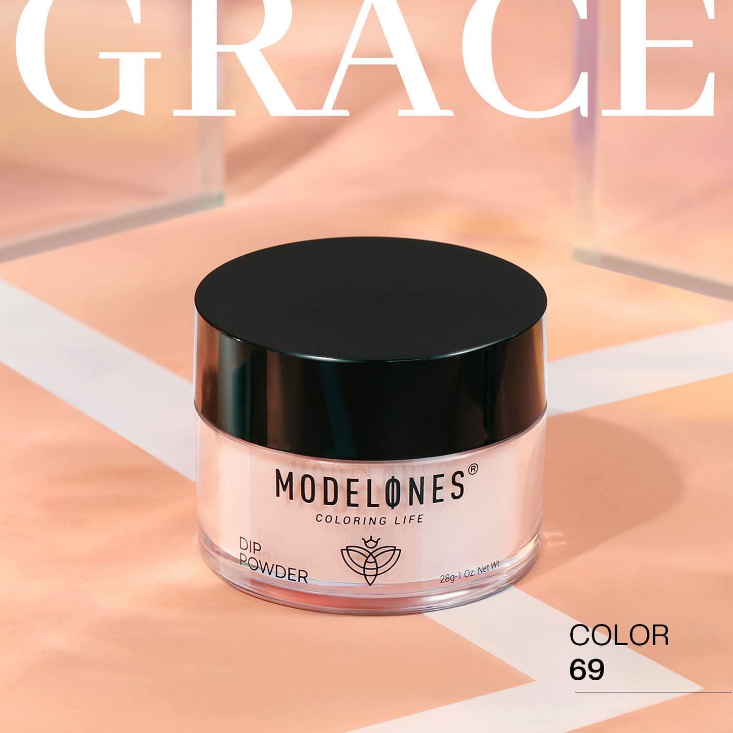 Modelones Dip Powder Nail Art Translucent Sheer Nude Color, 28 Long-Lasting Build Powder Salon DIY at Home No Lamp Cured