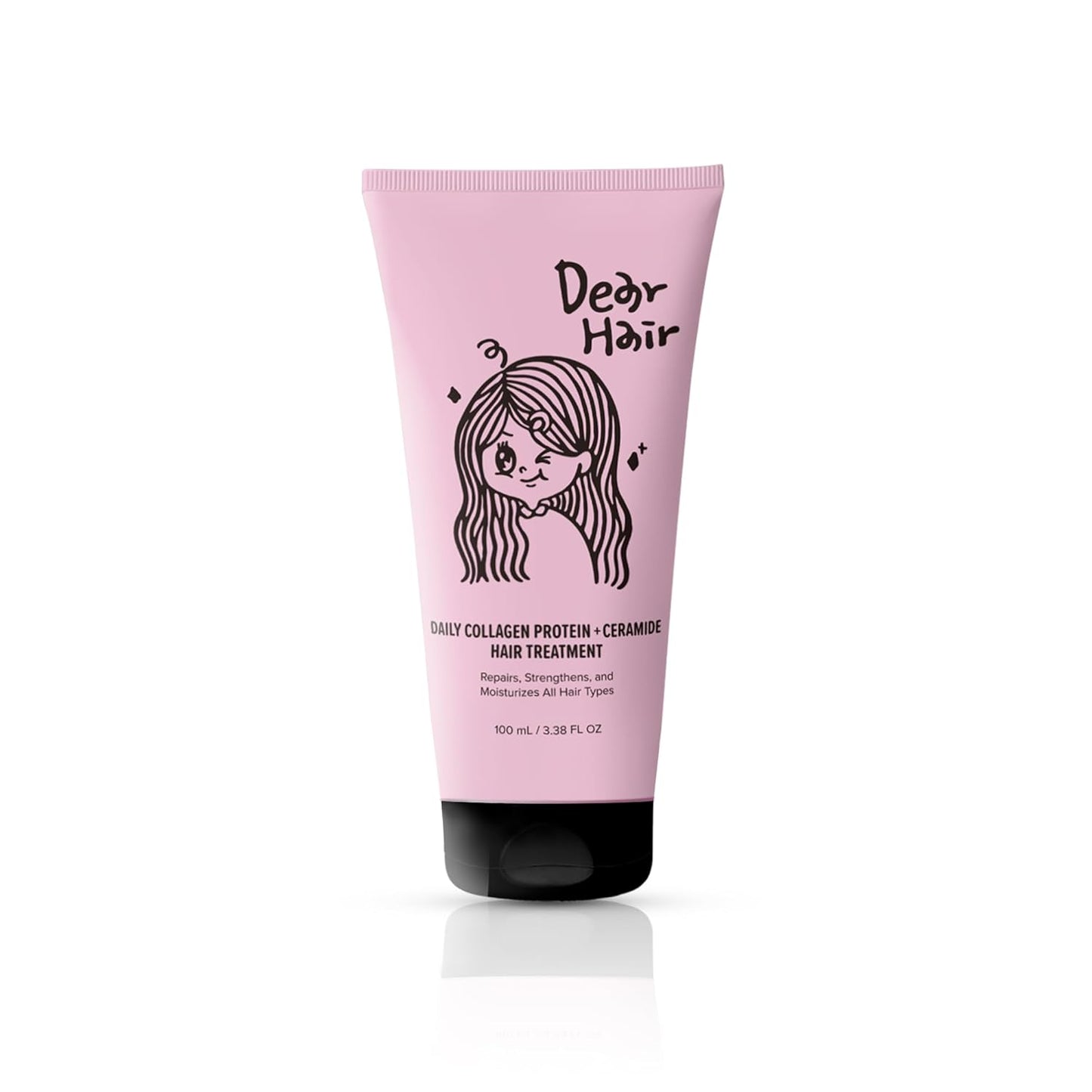 Daily Collagen Protein Ceramide Hair Treatment for Dry, Damaged Hair, Bond Repair Deep Conditioning Mask with Hydrolyzed Collagen & Pea Protein, 3.3fl.oz | 100ml