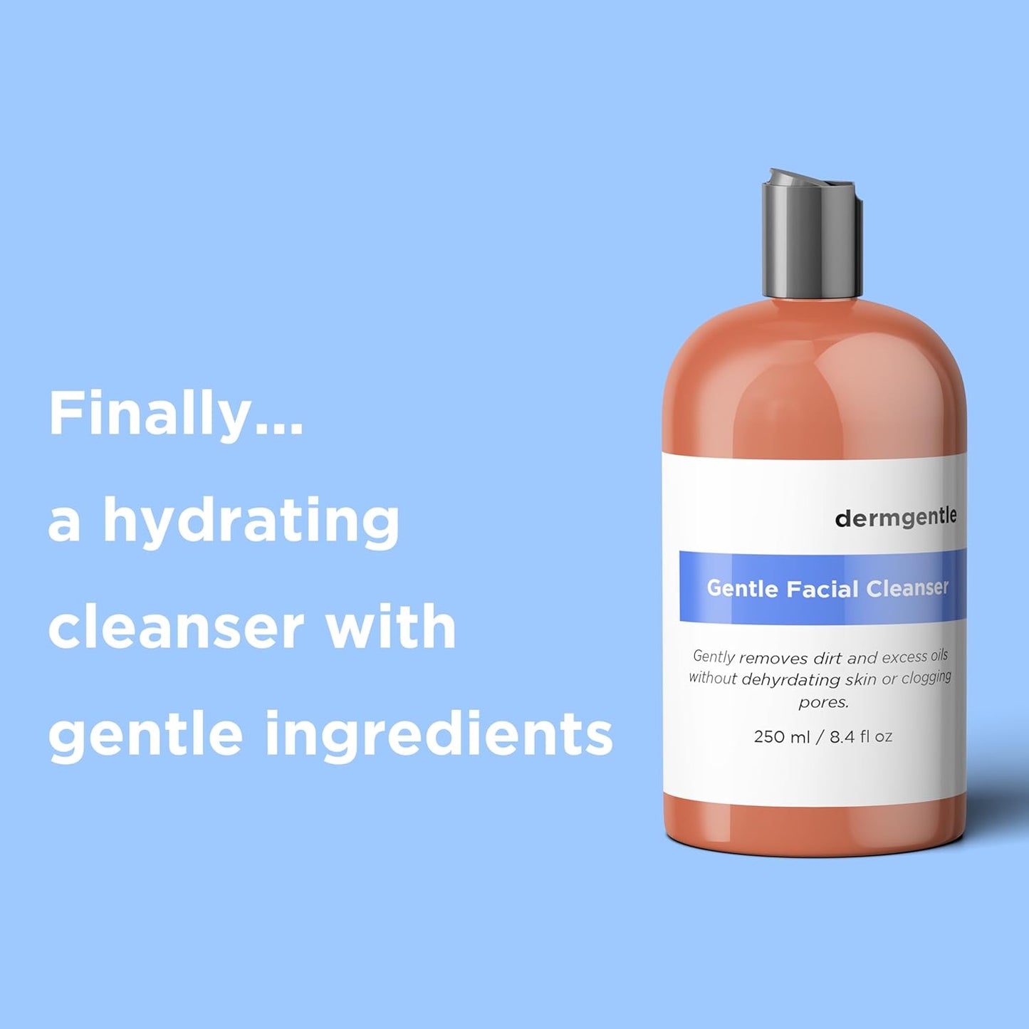 Gentle Facial Cleanser for Sensitive Skin, Hydrating Face Wash for All Skin Types, Gently Cleanses Face Without Over Drying, For All Skin Types, Daily Face Wash, Oil-Free, Soap-Free, 8.4 fl. oz