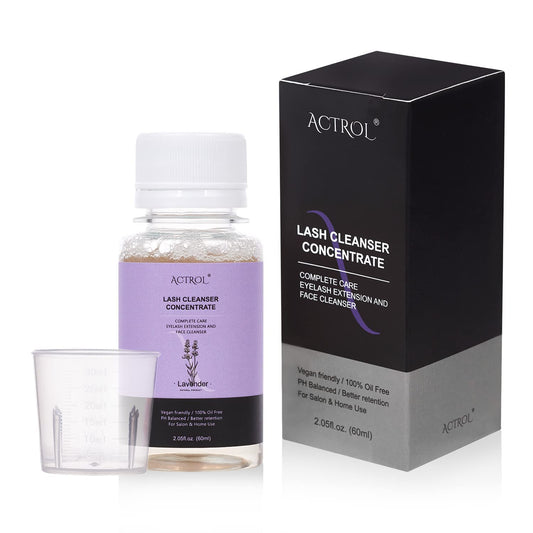 Eyelash Cleanser Concentrate 60ml Lavender Professional Lash Shampoo Foaming Cleanser DIY Wash for Extensions Lashes with Salon Home Care-Makes 12 Bottles