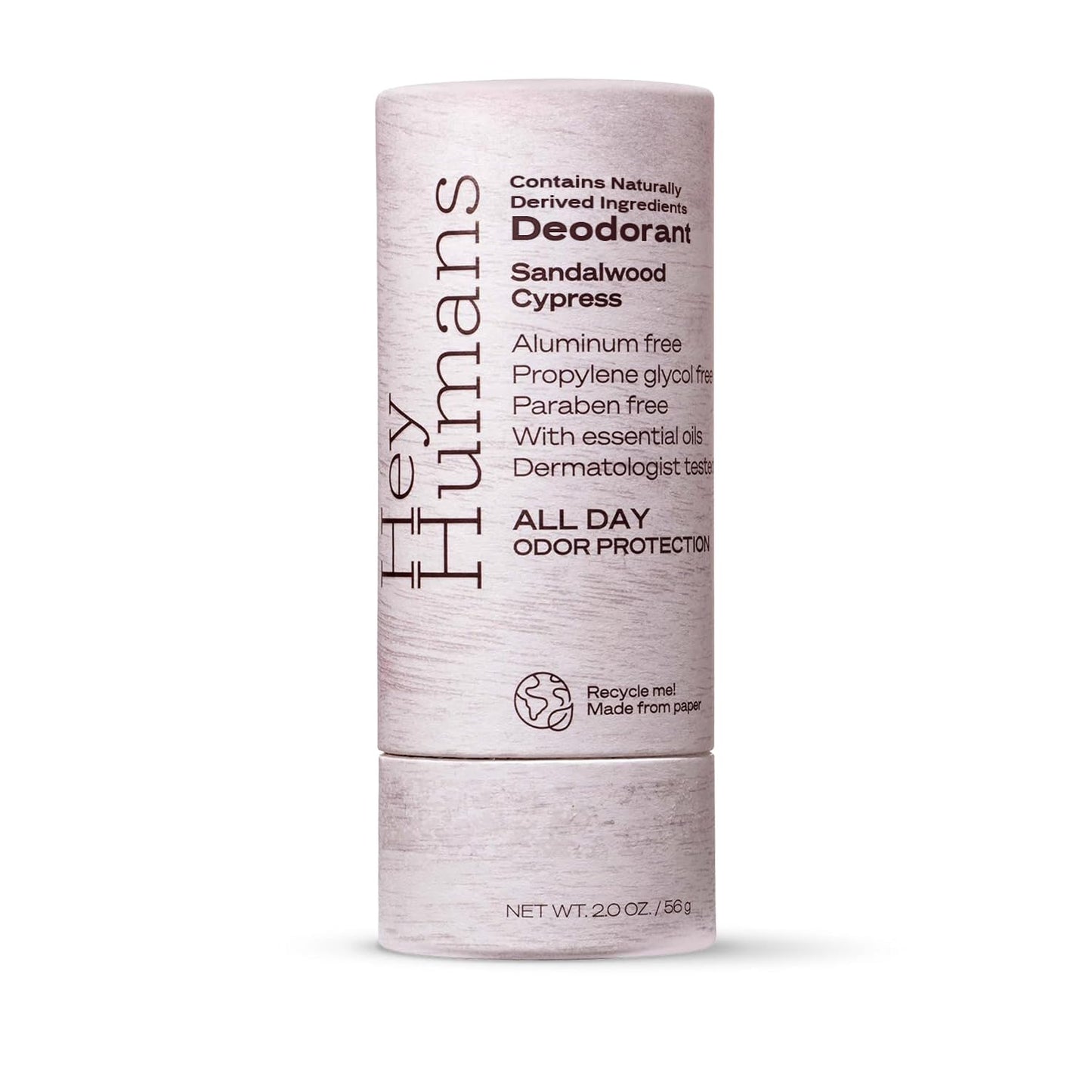 Hey Humans Deodorant, Aluminum Free Deodorant for Women and Men, Contains Naturally Derived Ingredients, All Day Odor Control, Refreshing Deodorant Essential Oils, Sandalwood Cypress