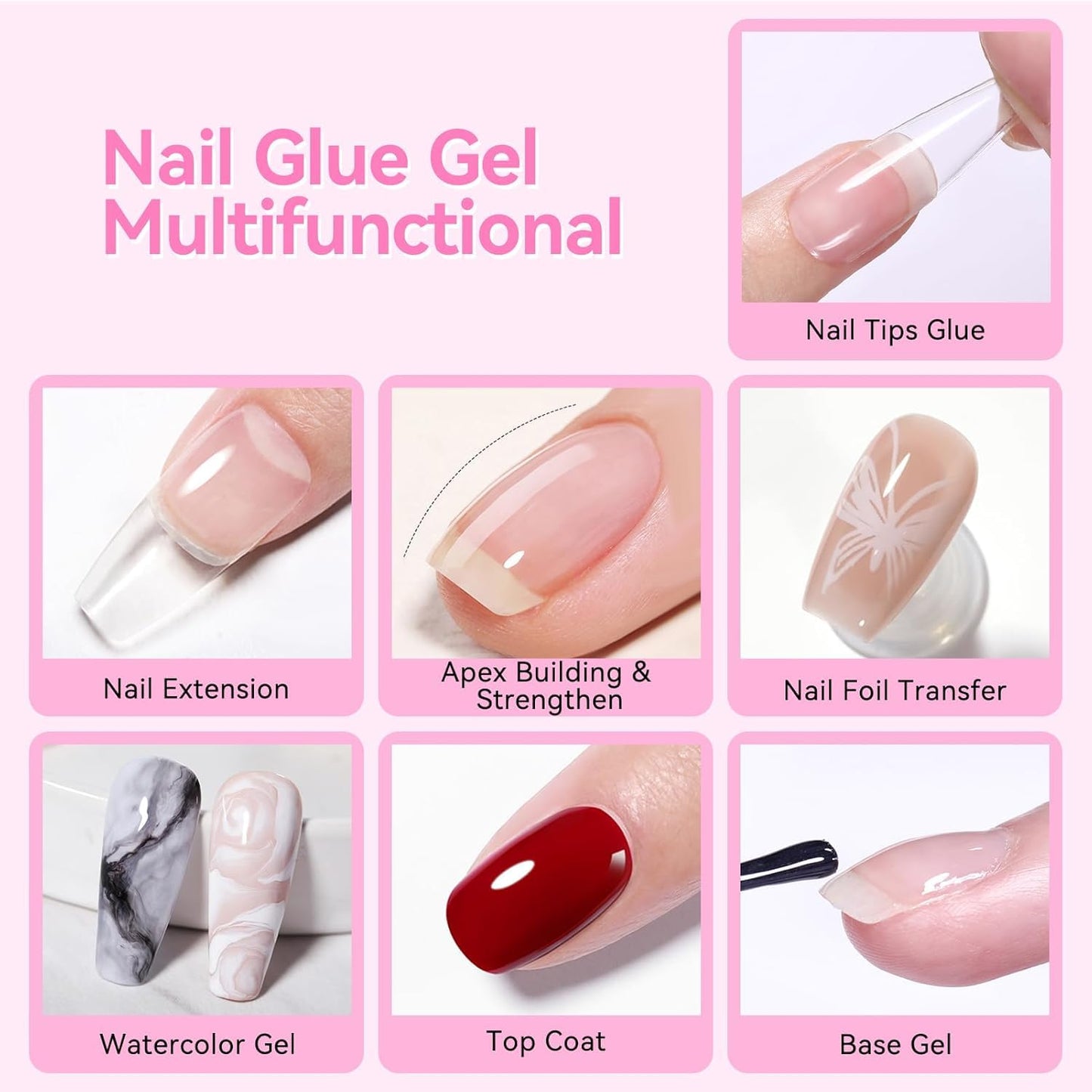 Born Pretty 15ml Nail Dehydrator and Nail Tips Glue Set, Not Chip or Peel and Long Lasting for Nails Art