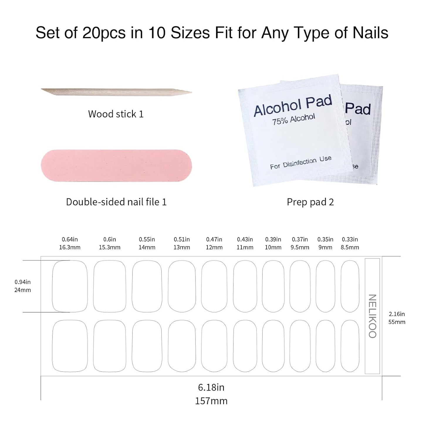 Semi Cured Gel Nail Strips, 20 pcs Gel Nail Stikers, Gel Nail Wraps Semi Cured, Salon-Quality, 2 Weeks Long Lasting Shell Aurora