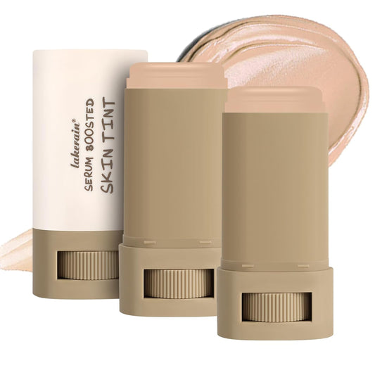 2PCS Foundation Stick Beauty Balm Serum Boosted Skin Tint, Solid Tinted Moisturizing Serum Contour Stick, Natural Fit, Moisturizing ＆ Concealing Foundation Sticks (#04)