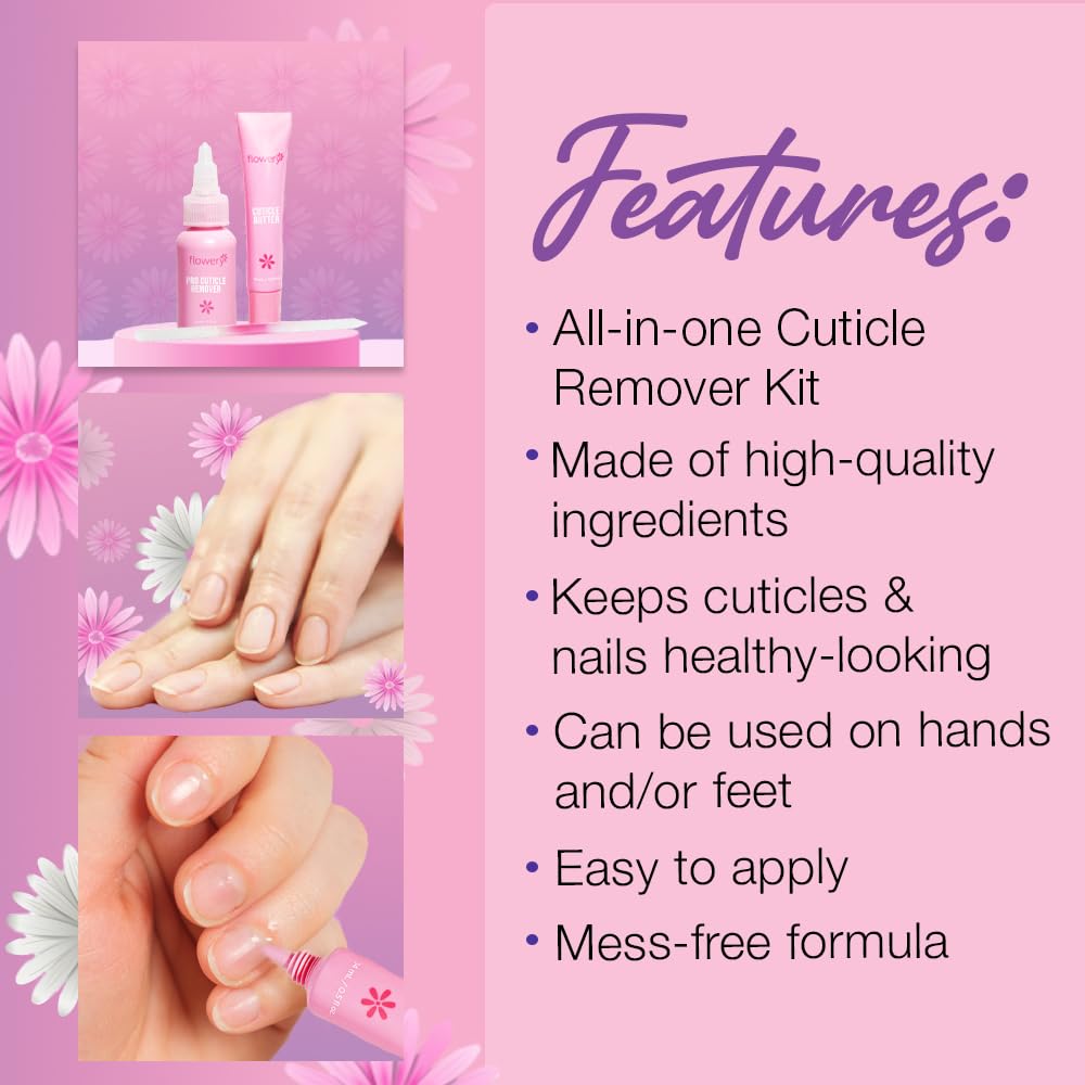 Flowery Pro Cuticle Kit, with Cuticle Butter and Pro Cuticle Remover, 2-piece Set, 1-pack