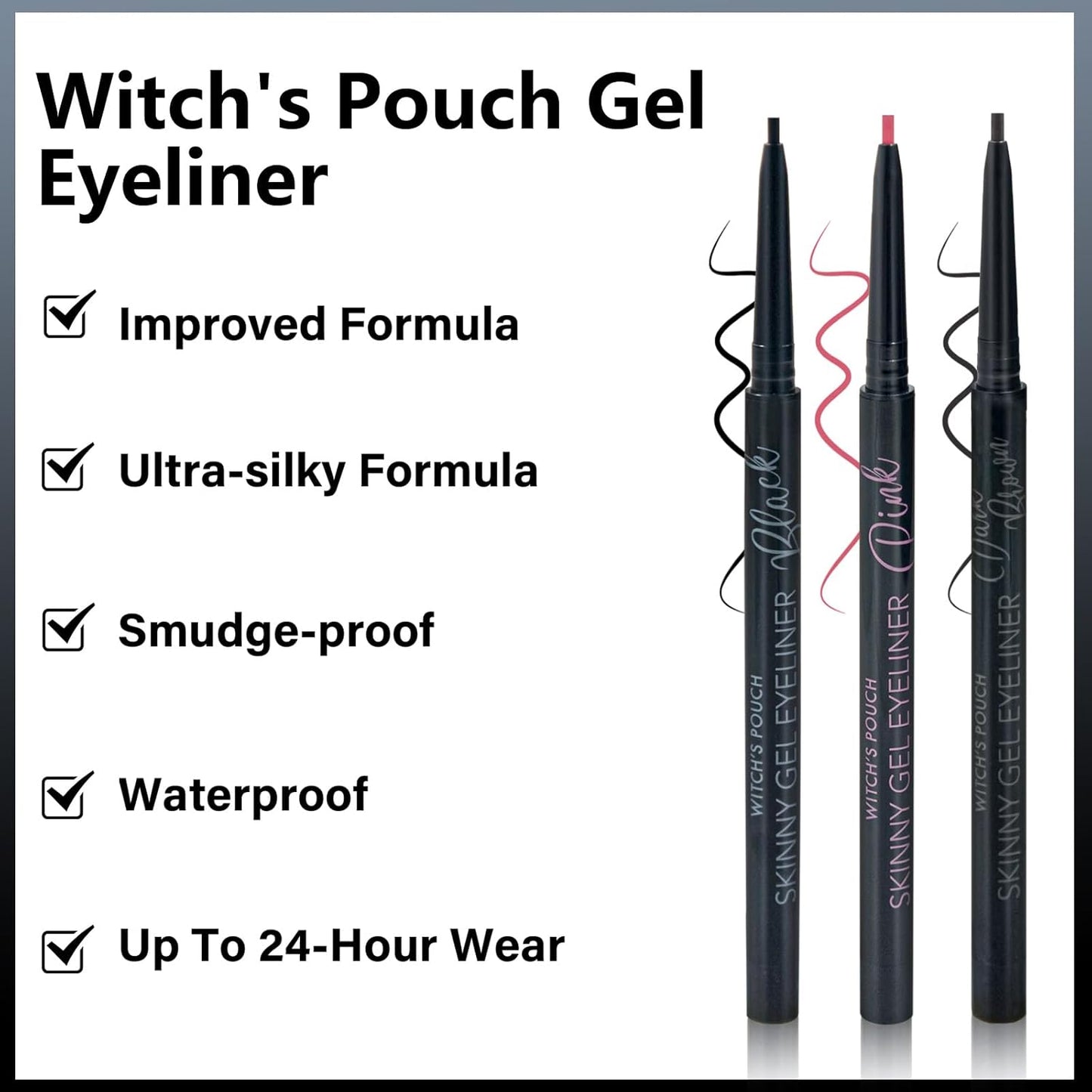 Witch's Pouch Gel Eyeliner Pencil Waterproof Smudge Proof, Long-Lasting Eye Liner, High-Intensity Colored Waterproof Eyeliner, Ultra-Smooth Korean Eye Pencil Eye Makeup (04 Cinnamon)