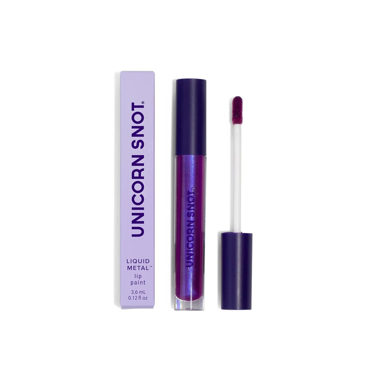 UNICORN SNOT Liquid Metal Lip Paint | Intense Pigment, Non-drying, Metallic Lip Color for Halloween Costume & Anime Cosplay | Gluten Free, Vegan & Cruelty-free Lip Makeup - BOOM (Atomic Purple)