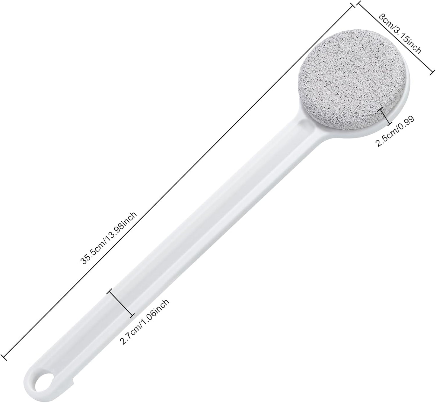 Pumice Stone for Feet with Long Handle, 2 Pack Hard Skin Callus Remover, Scrubber and Exfoliator for Dead Dry Skin, Softer & Smoother Feet, Pedicure Tool (Straight)