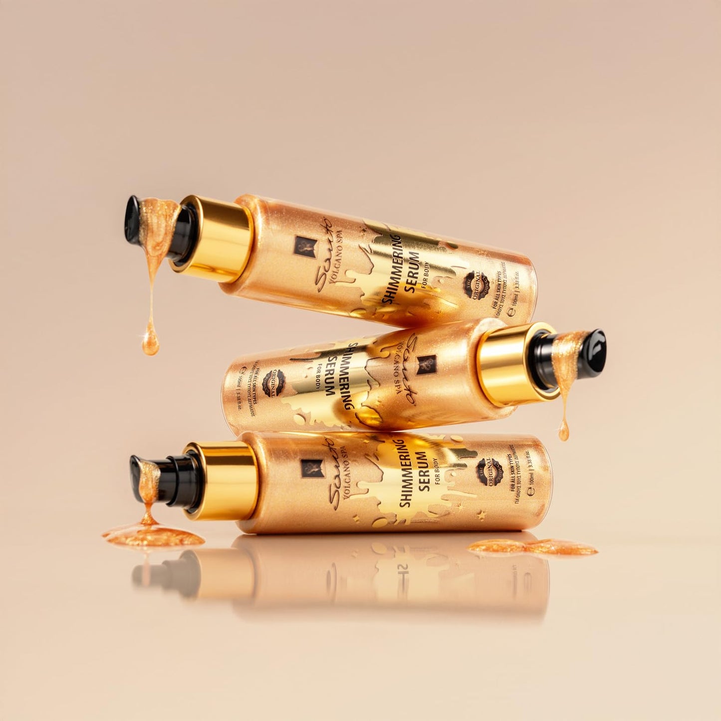 Olive Spa Body Shimmer Oil 100ml – Hydrating Glow Enhancer Glitter Body Oil with Micro Pearls – Fast Absorbing Shimmer for Moisturizing, Illuminating and Shine