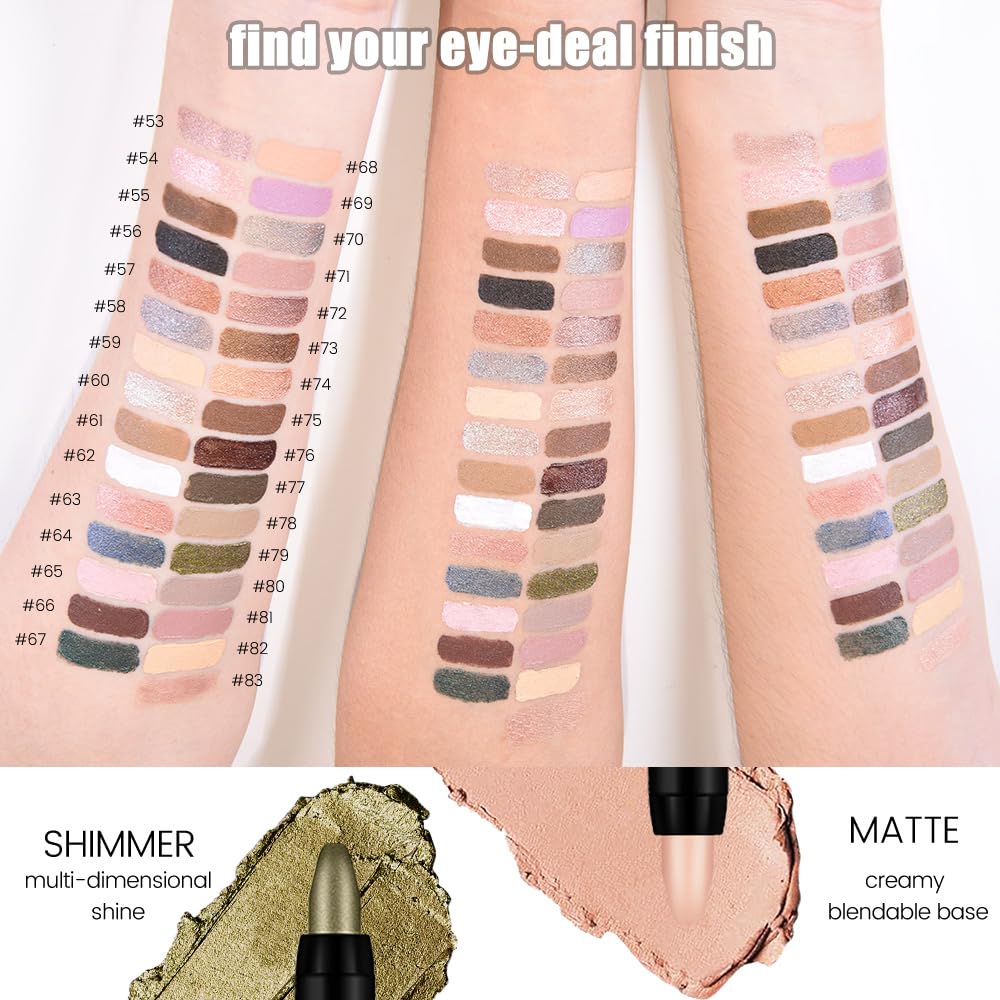 Kaely Cream Eye Shadow Sticks, Rose Matte Eyeliner Pencil Eyeshadow Palette Makeup, Eye Highlighter Brightener Stick for Older Women Waterproof Pigmented, sombras para ojos, New-81