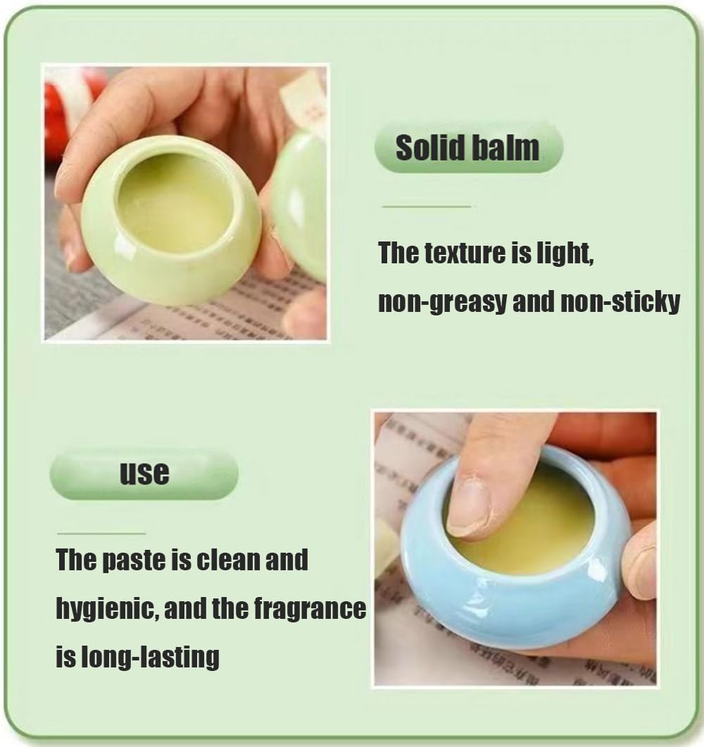 Chinese Style Ancient Solid Balm - Portable Solid Fragrance Balm - Natural Perfume for Men and Women (Rose)