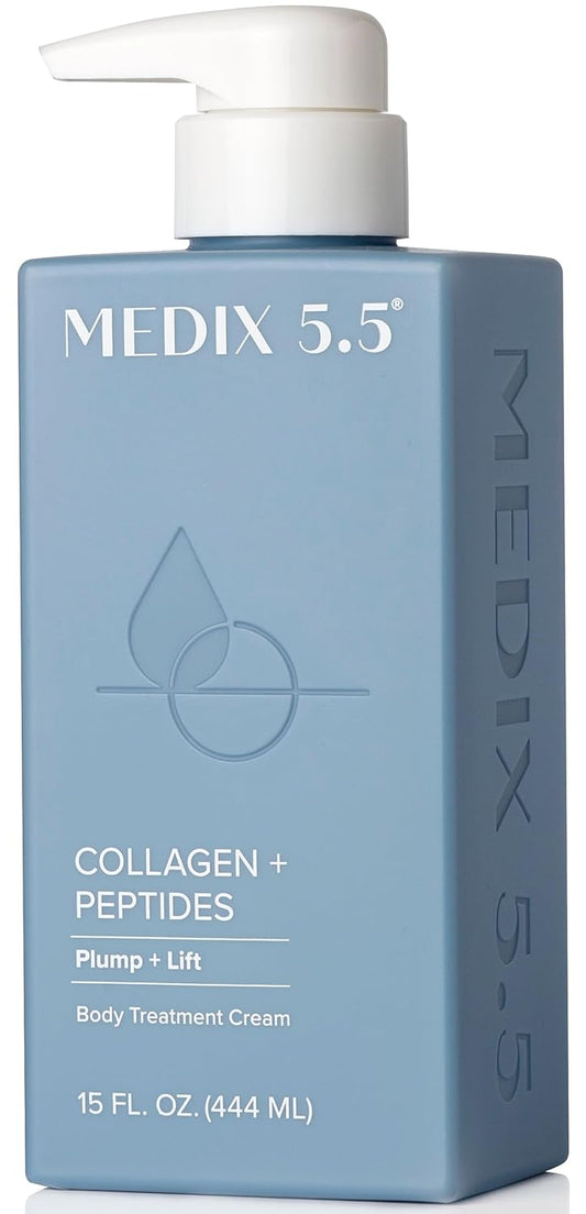 MEDIX 5.5 Collagen Cream Skin Care Face Lotion & Body Lotion For Dry Skin | Anti Aging Collagen Peptides Firming Cream Body Moisturizers Lifts, Firms, & Tightens For Younger Looking Skin, 15 Fl Oz