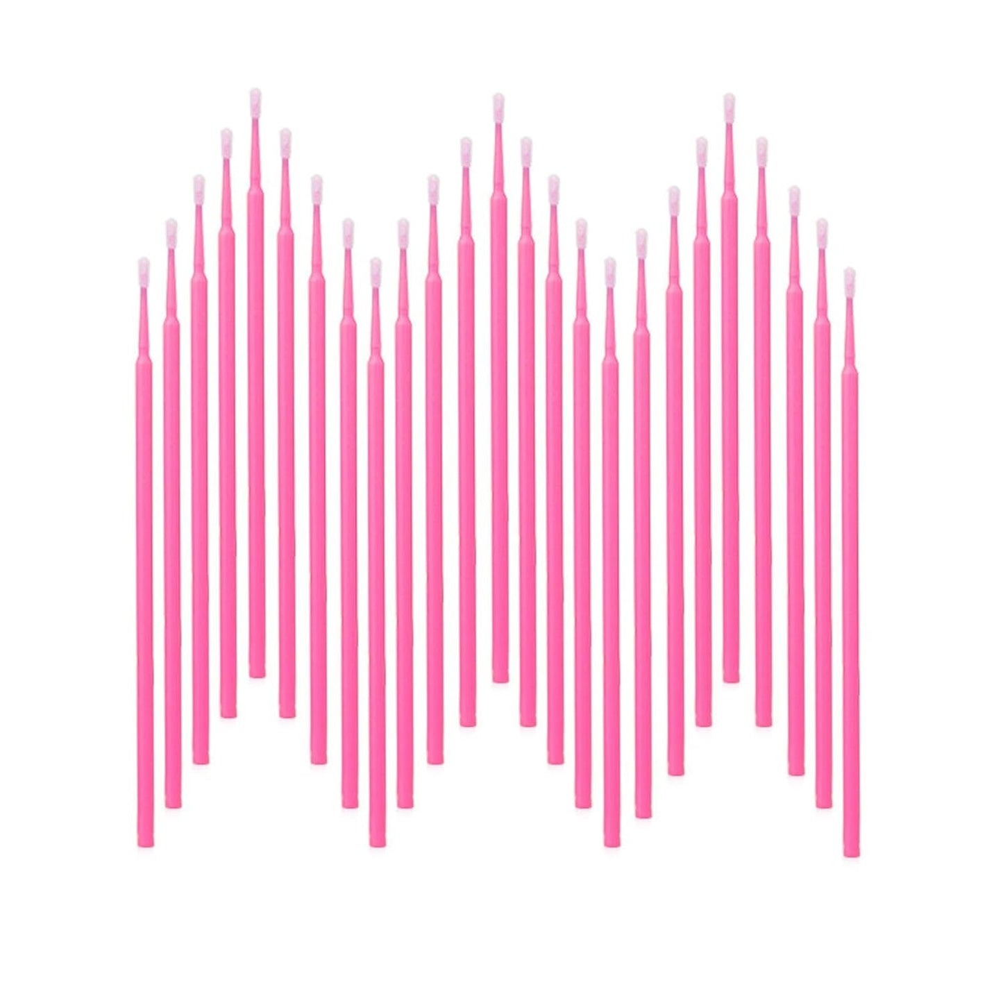 600PCS Microswabs for Eyelash Extensions，Disposable Micro Applicators Brush for Cleaning and Applying Make-up Pink (Head Diameter: 2.0mm)
