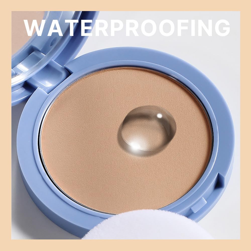 Kaely Oil Control Face Pressed Powder, Perfection Matte Compact Powder, Long Lasting Waterproof Finishing Powder Makeup, polvo compacto de maquillaje, Lightweight, Vegan, 250 Radiant Sand