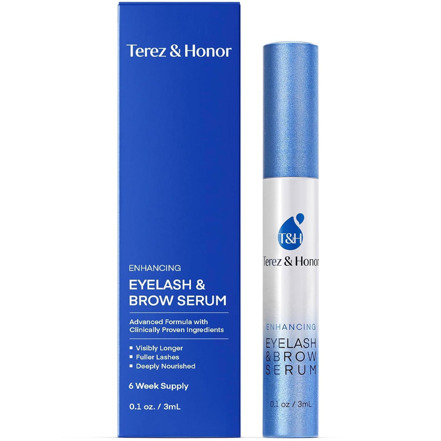 Advanced Eyelash Serum for Thicker, Longer Eyelashes and Eyebrows - Grow Luscious Lashes with Brow Enhancer (3mL)