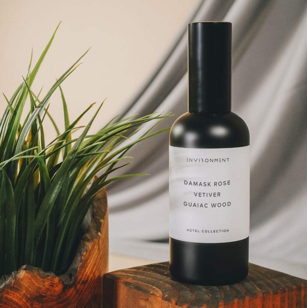 ENVIRONMENT Inspired by 5-Star Hotels FMT Room Spray, 100ml Air Freshener (Damask Rose | Vetiver | Guaiac Wood) Home Fragrance Accessories, Room Perfume, Room Deodorizer, Vegan & Cruelty-Free