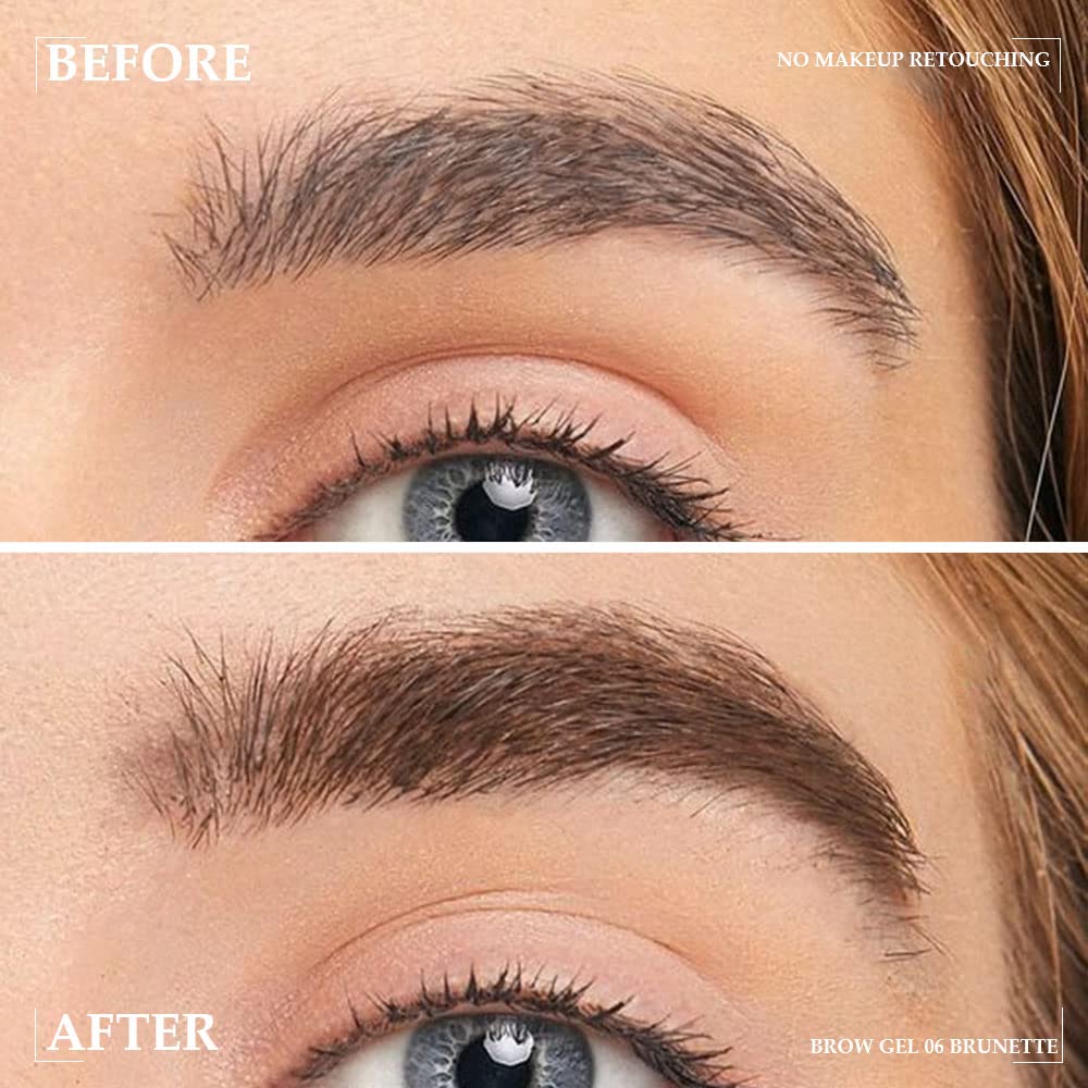 Tinted Thickening Brow Gel Brown Mascara,Brow Fast Sculpt,Waterproof, Transfer-proof, Brush to Fill in Eyebrows and Cover Gray Hairs - Cruelty Free - Light Medium Brown (1pc 06 Brunette)
