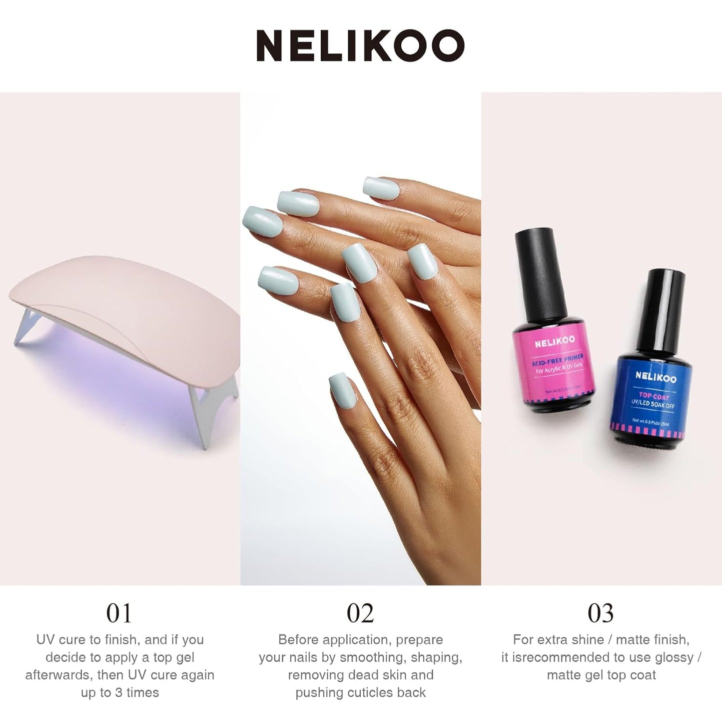 Semi Cured Gel Nail Strips, 20 PCS Gel Nail Stickers Work with UV Light, Gel Nail Wraps, Salon Quality & Easy to Use - Midnight Floral