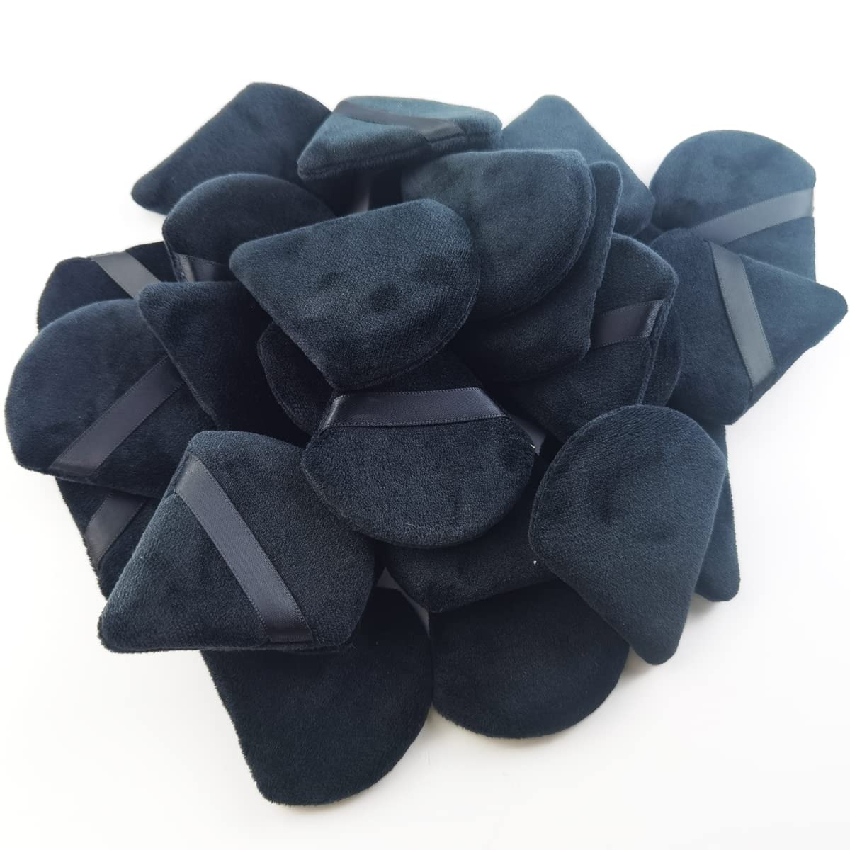 GXXMEI 30PCS Powder Puff Face Soft Makeup Sponge, Triangle Powder Puffs for Loose Powder Mineral Powder Velour Puff for Face Exquisite Makeup Eyes Contouring, Beauty Makeup Tools