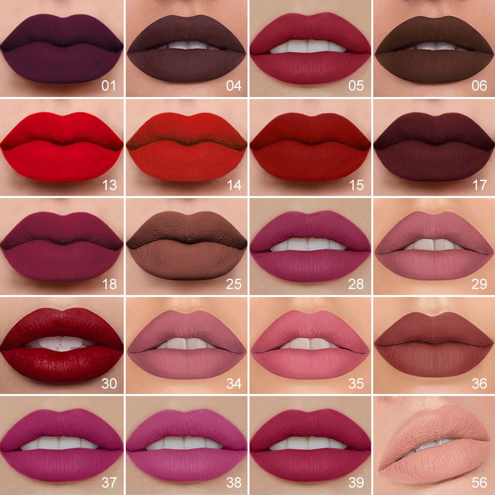 evpct 1Pcs Mauve Pink Matte Lip Liner and Liquid Lipstick Stain Makeup Set for Women, Light Mauve Long Lasting Smudge Proof Lipstick labiales matte mate larga duracion listip 24 hours originales, 35#