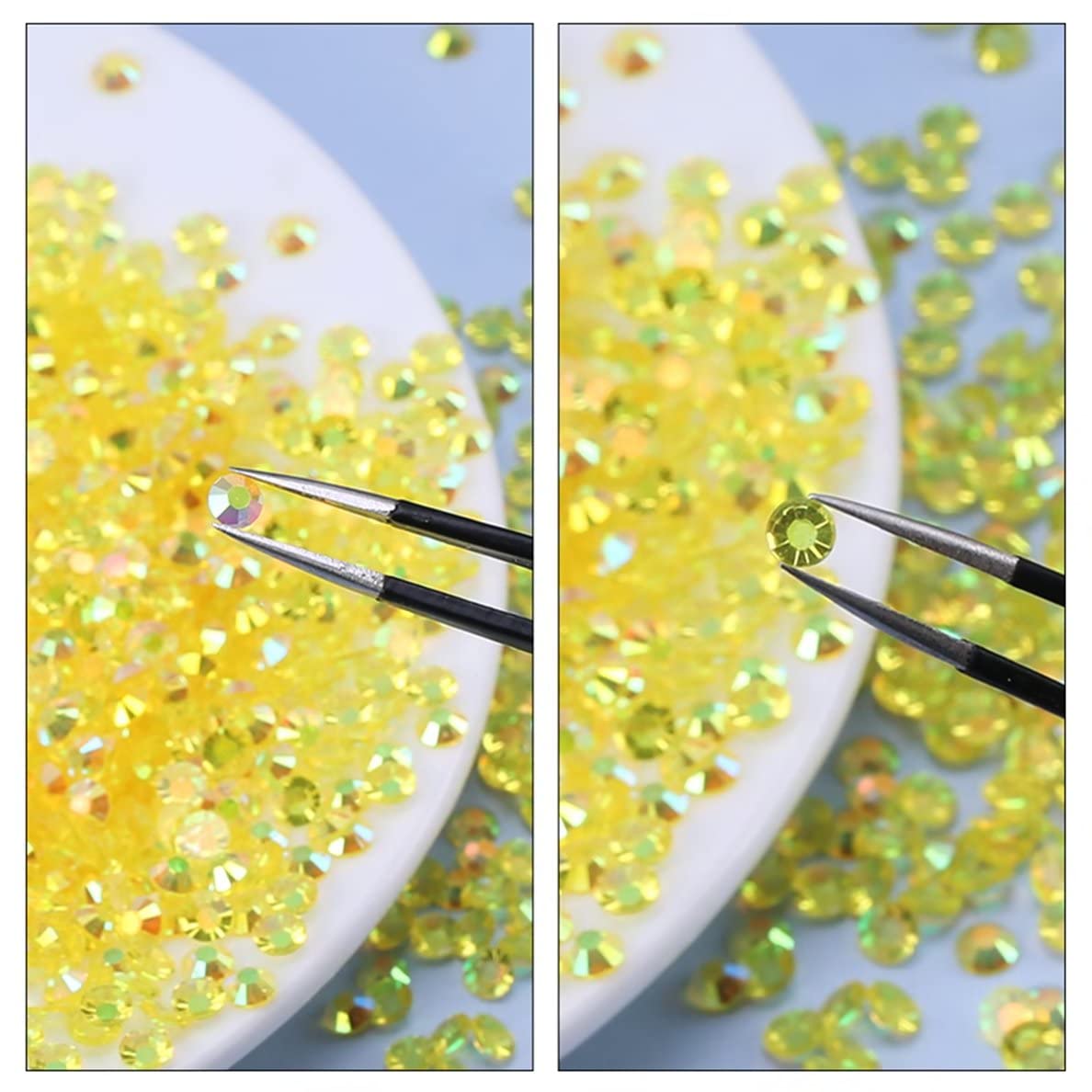4500 Pcs SS6 2mm AB Flatback Rhinestones for Nails Art Crafts Transparent Glitter Round Gems Crystals DIY Clothes Shoes(Clear Light Grey AB)