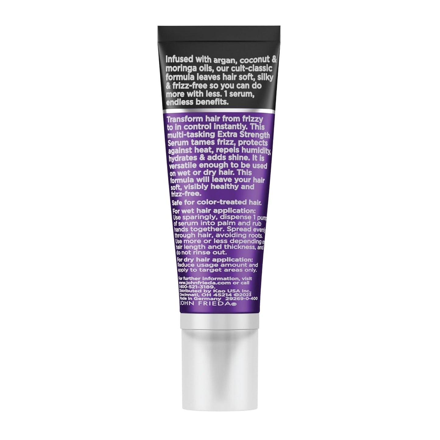 John Frieda Anti Frizz, Frizz Ease Extra Strength Hair Serum with Argan Oil, Anti-Humidity Spray for Hair, Nourishing Treatment for Thick, Coarse Hair, Travel Size, 0.34 Oz/Pack of 24