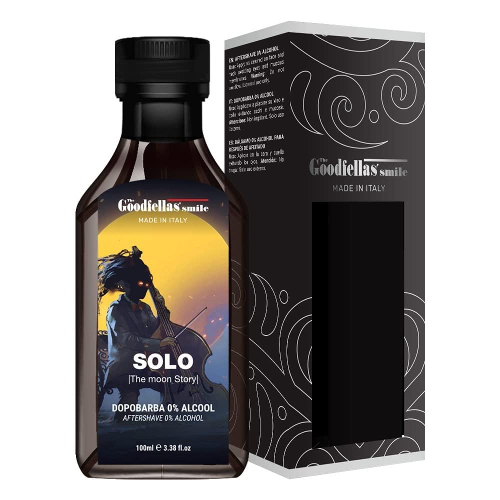 The Goodfellas' smile Alcohol-Free Soothing Aftershave Splash/Tonic, Made in Italy, 100 ml, 3.38 oz (Sandalwood & Orange/SOLO)