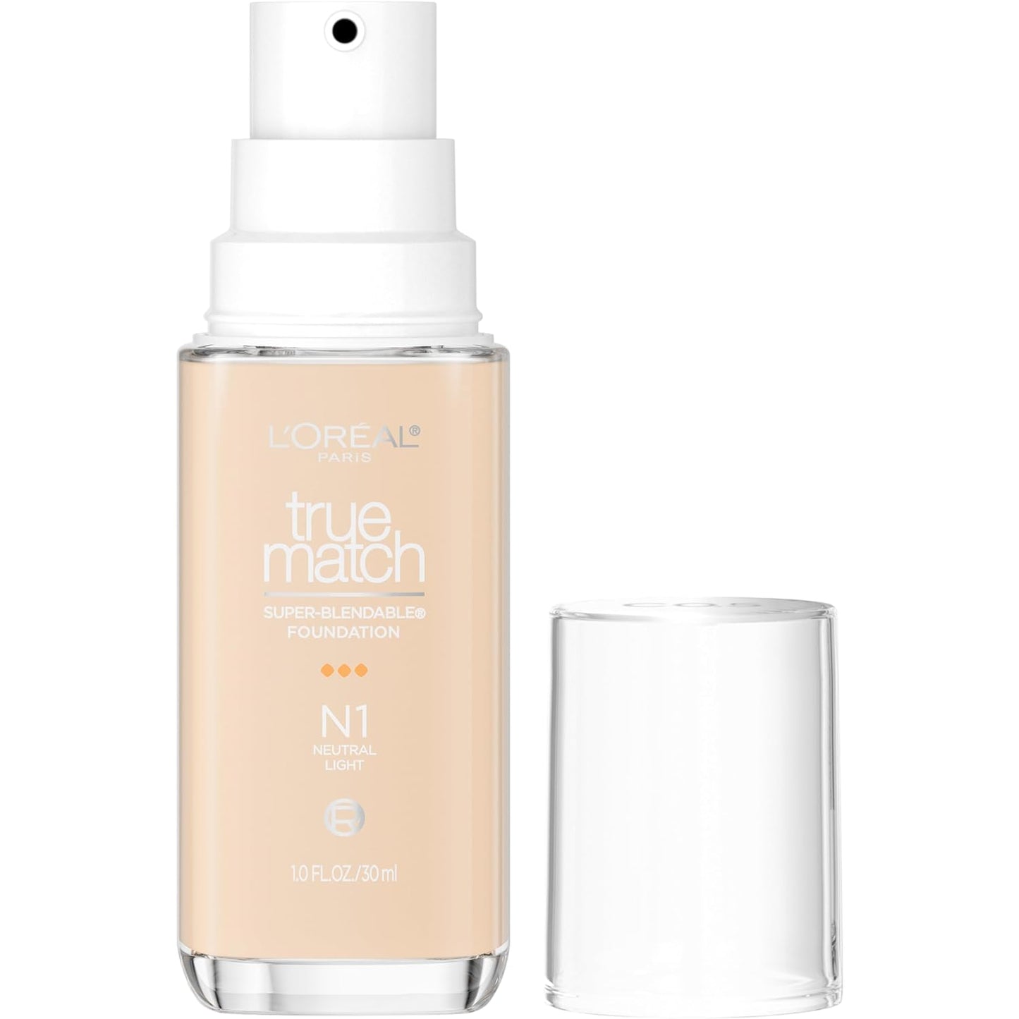 L'Oreal Paris True Match Super-Blendable Foundation, Medium Coverage Liquid Foundation Makeup, N1, Light, 1 Fl Oz