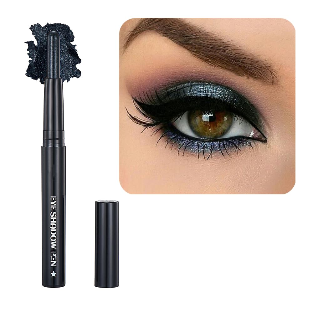 Black Eyeshadow Stick Makeup, Cream Shimmer Eye Shadow Pencil, Hypoallergenic Waterproof Long Lasting Crayon, Smooth Glitter Primer Palette Eyeliner Make up
