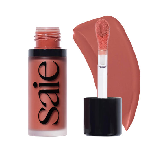 Saie Dew Liquid Blush for Cheeks - Hydrating Cream Blush Stick with a Blendable + Buildable Formula - Skincare Infused Dewy Cheek Tint for a Natural Flush - Glowy Makeup Essential - Cutie (.40 oz)