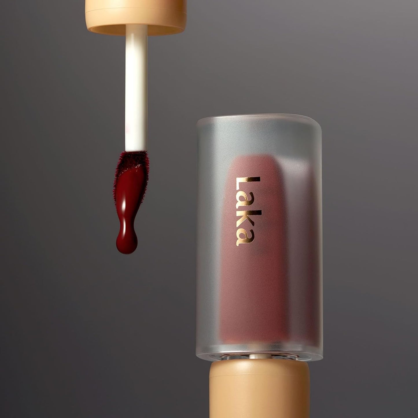 Laka Fruity Glam Tint, 4.5g/0.15 oz., Glowing Lip Stain with Wide Color Spectrum, Hydrating & Lightweight Texture, Long-Lasting Bold Stain, Non-Sticky, Vegan, K-Beauty (#115 Envy)