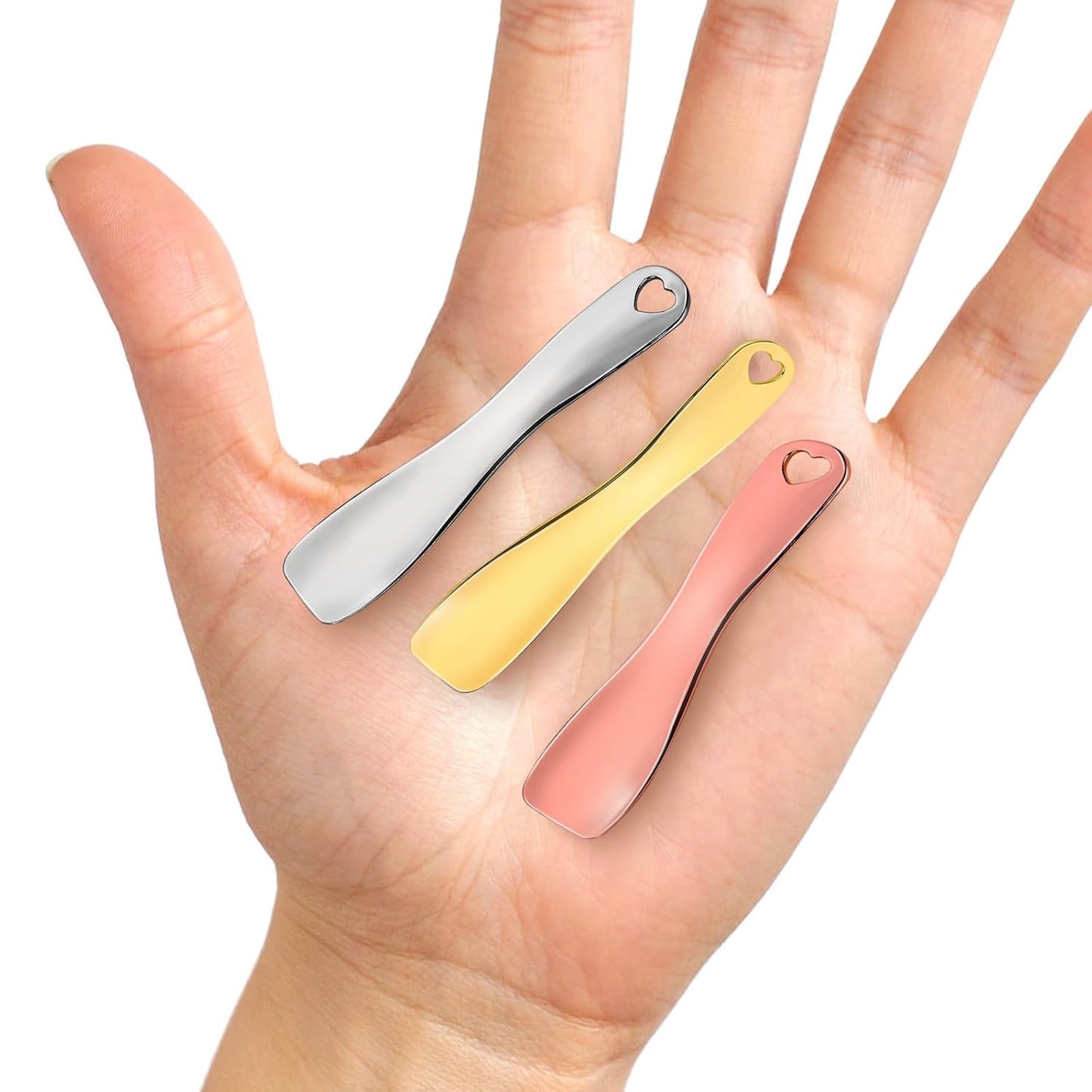 6 PCS Metal Cosmetic Spoon Skincare Spatula Stick Applicator Beauty Spa Mini Spoon Skin Care Facial Cream Mask Scoop Makeup Tools for Facial DIY Mask Mixing