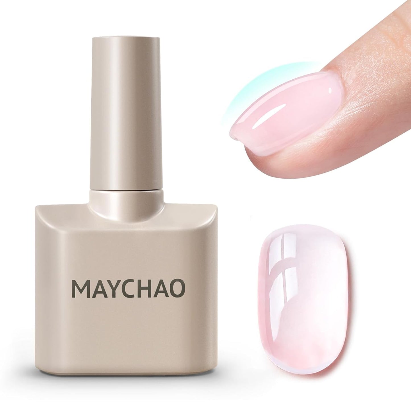 MAYCHAO Clearly Pink Builder Gel for Nails, 15ml Nail Strengthener in a Bottle, Nail Extension Hard Gel, Soak Off Long Lasting UV Light Cure