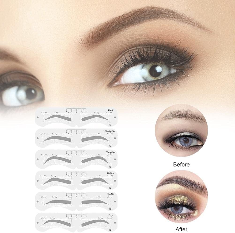 Eyebrow Stencils,Reusable Eye Brow Drawing, DIY Eyebrow Shaping Grooming Template Card Women Beauty Set