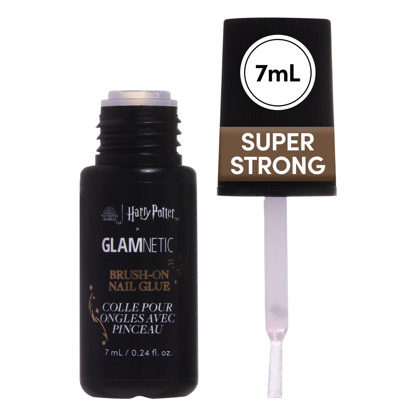 Harry Potter™ x Glamnetic Super Strong Brush On Nail Glue | Brush Tip Applicator, Mess Free, Travel Friendly, Vegan | Durable & Long-Lasting | .24 fl. oz.