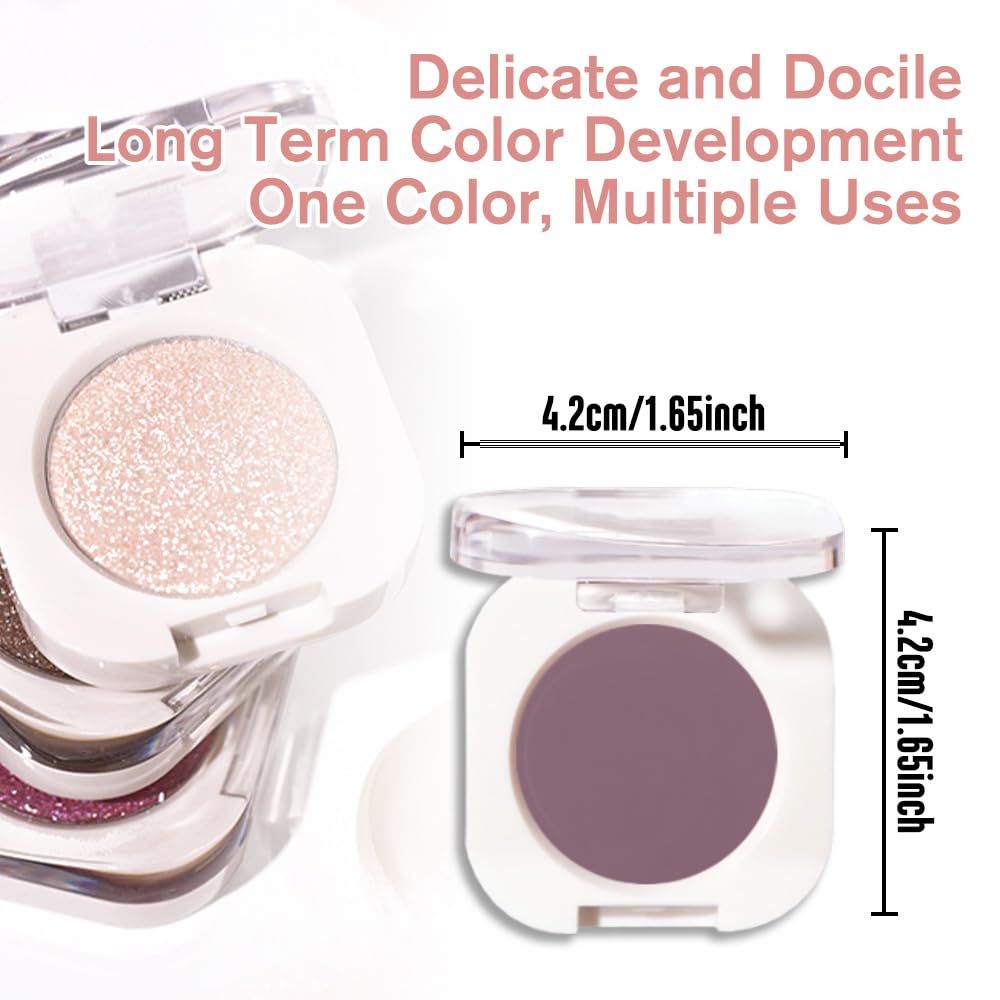 Plum Matte Eyeshadow Palette for Women, Single Monochrome Eye Shadow Makeup, Shiny Pressed Powder, Blendable Natural sombras para ojos, Holographic,Vegan,Travel -30